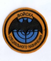 Шеврон вышитый Войска специального назначения, круглый,желтый, чёрный фон.