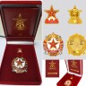Знак 100 лет МВОКУ "Кремлёвцы" (комплект из 2-х знаков, коробки и удостоверения)