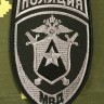 Шеврон вышитый Полк Полиции АВАНГАРД чёрный фон, серая нить на липе