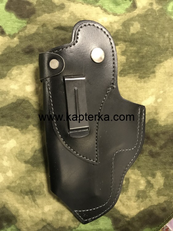 Кобура оперативная На Пистолет Ярыгина (ПЯ) с металлической скобой, чёрная кожа Кобура оперативная На Пистолет Ярыгина (ПЯ) с металлической скобой, чёрная кожа