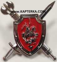 Знак нагрудный Военная Полиция, цвет серебро, красная эмаль.