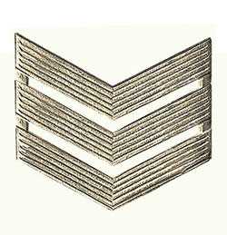 Знак различия Сержант, металлический золотой.  
