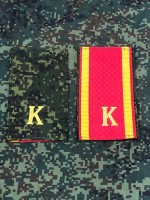 Фальш-погоны К курсант нового образца, двусторонние Цифра/Красные