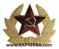 Кокарда с листьями ВС СССР (СА) металлическая золотая. (Капуста).