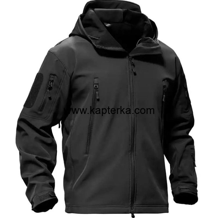 Куртка демисезонная Чёрная (Black) softshell (софтшелл) Куртка демисезонная Чёрная (Black) softshell (софтшелл)
