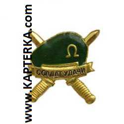Знак Берет солдат удачи, зелёный, на пимсе. 