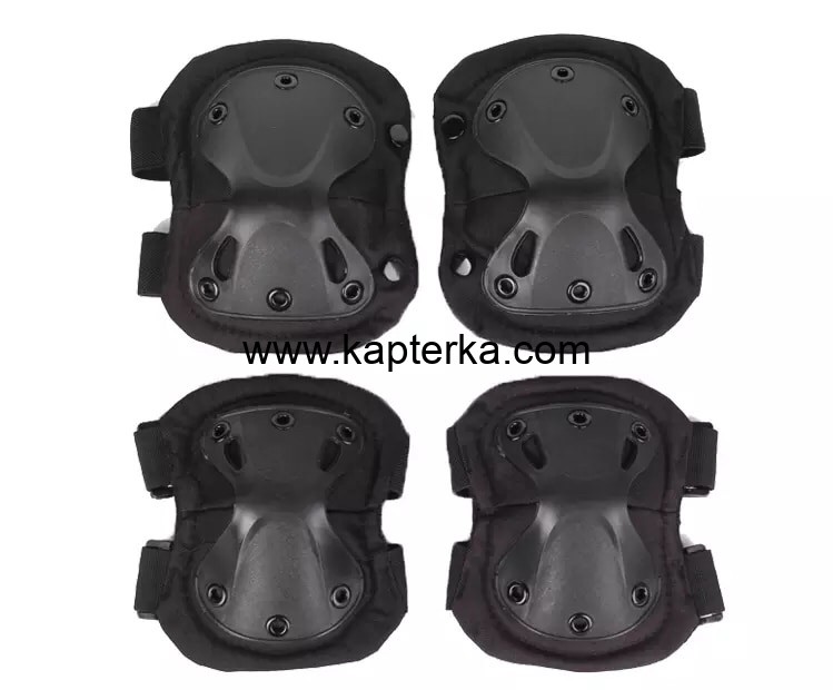 Наколенники+Налокотники комплект, Черные (Black)