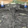 Костюм Тактический с боевой рубахой Чёрный Мультикам  (MulticamBlack) пластиковые наколенники/налокотники