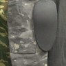 Костюм Тактический с боевой рубахой Чёрный Мультикам  (MulticamBlack) пластиковые наколенники/налокотники